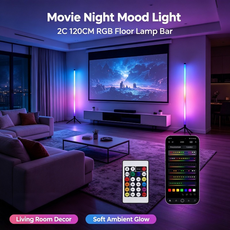Gaming Accessories For Bedroom - 2 sztuki narożnych lamp podłogowych LED