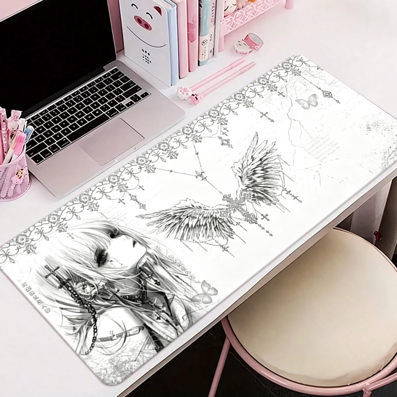 Gaming Accessories Anime - Skórzana podkładka pod mysz czarno-biała Anime