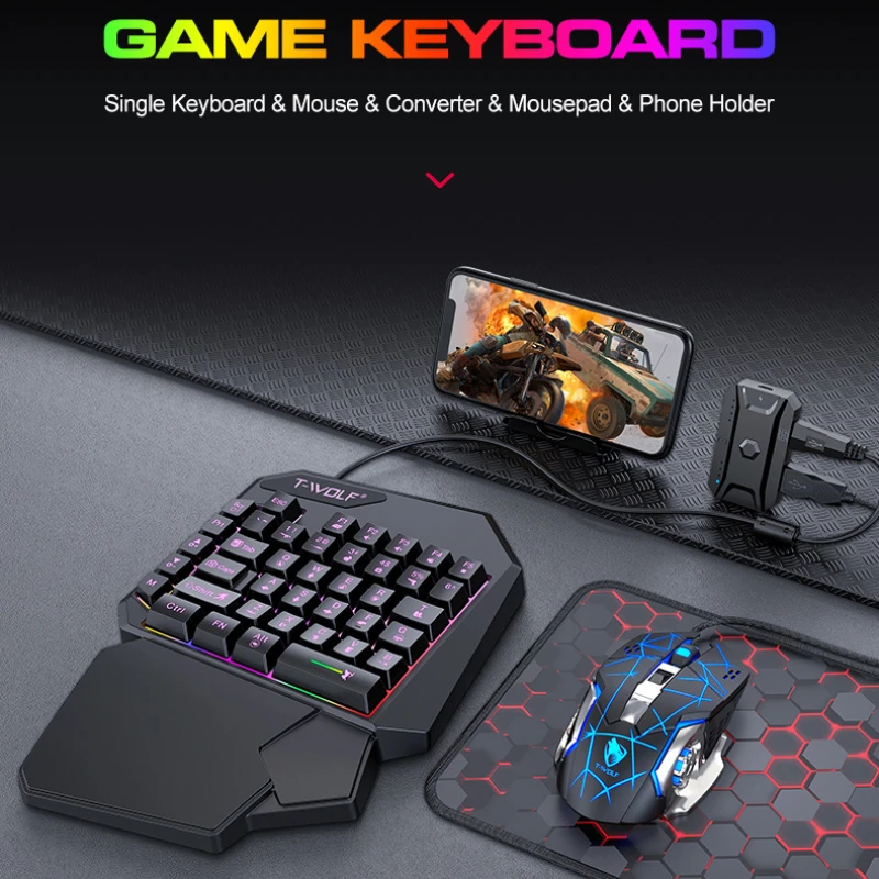 T-WOLF TF900 jednoręczny zesta – Gaming Accessories For Mobile recenzja i cena